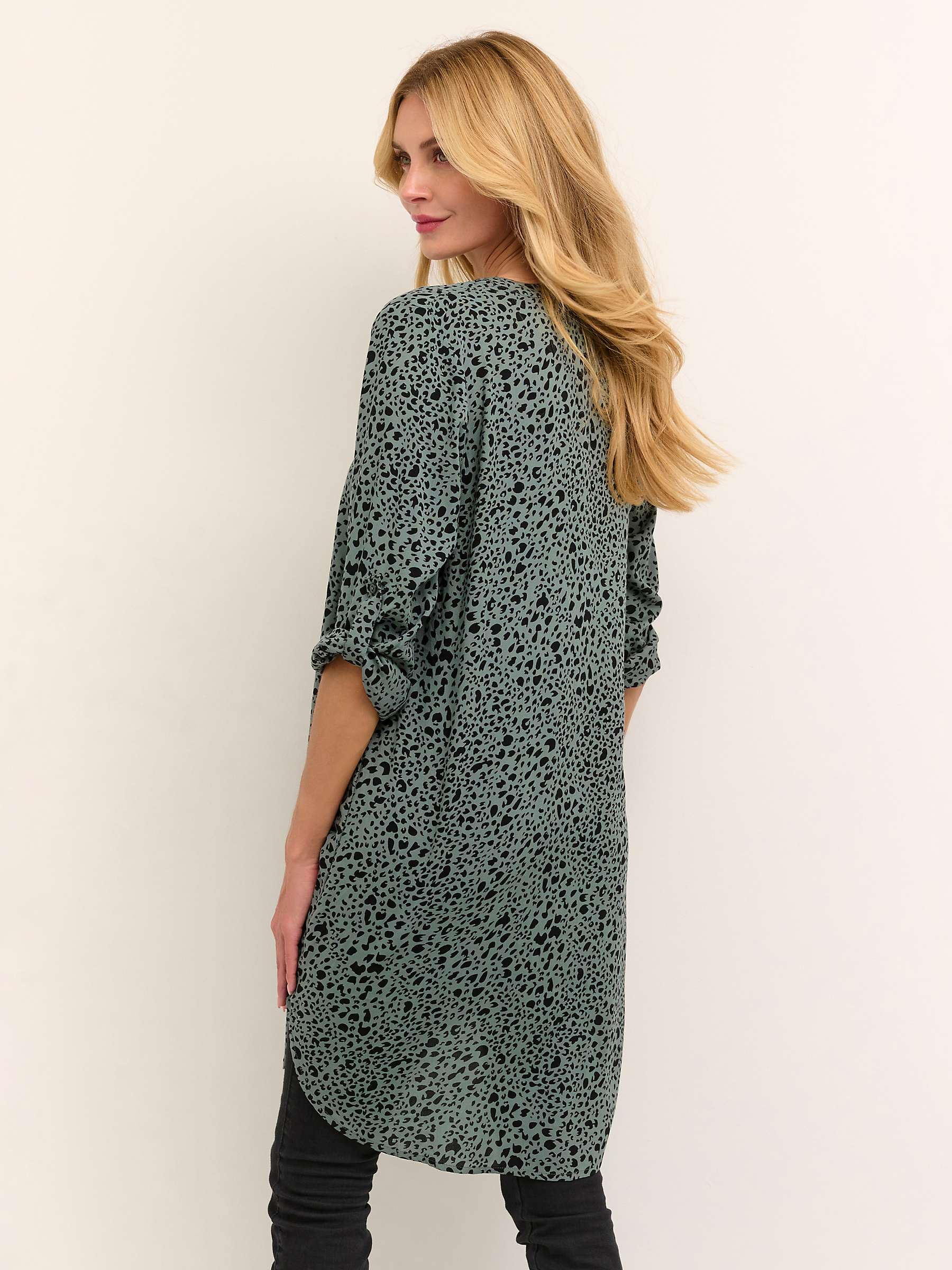 Buy KAFFE Marana Knee Length Dress, Green/Black Online at johnlewis.com