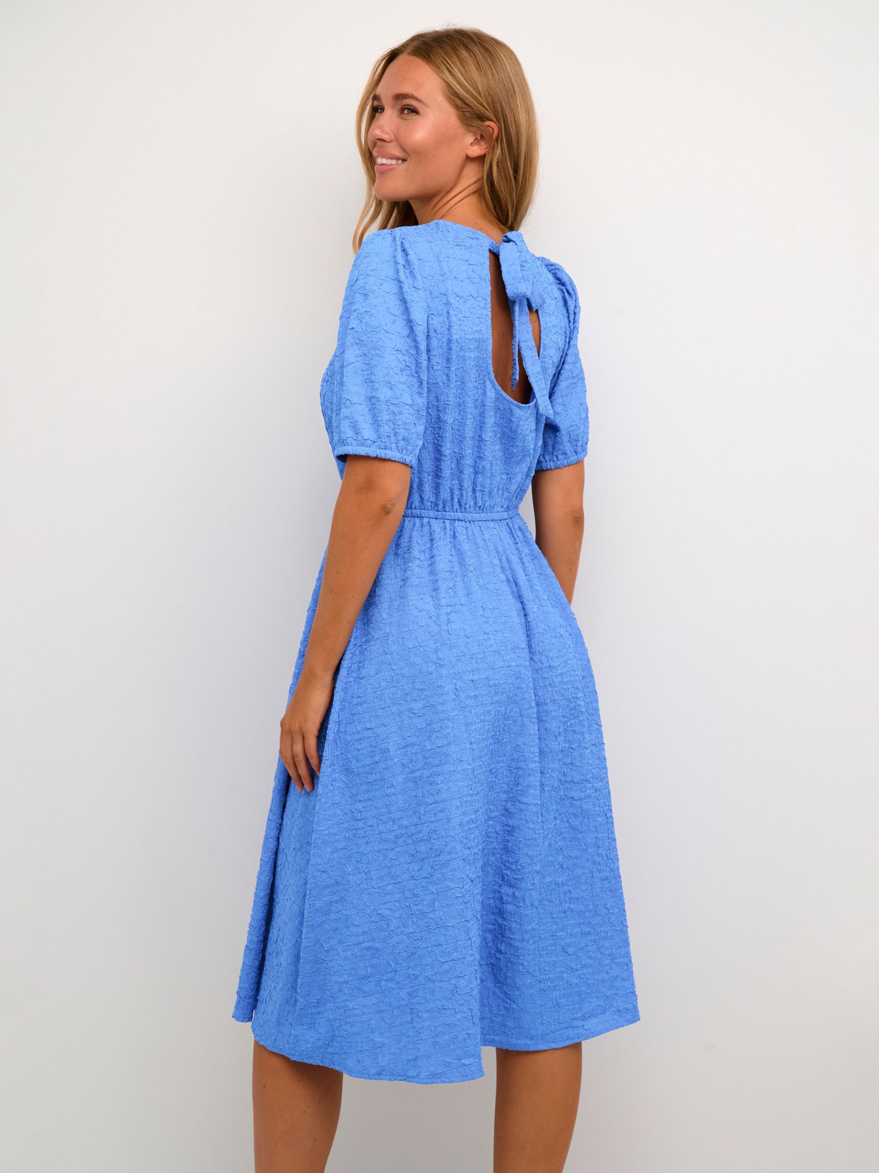 Buy KAFFE Lulu Knee Length Round Neck Dress, Ultramarine Online at johnlewis.com