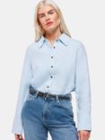 Whistles Petite Relaxed Fit Linen Shirt, Blue