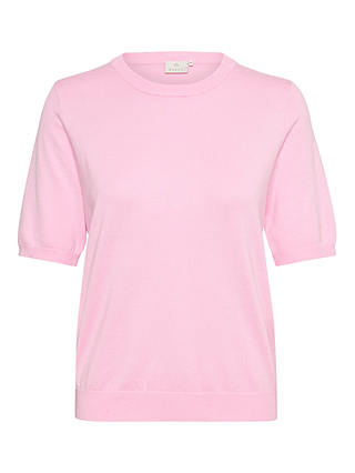 KAFFE Lizza Short Sleeve Round Neck Pullover, Pink Mist