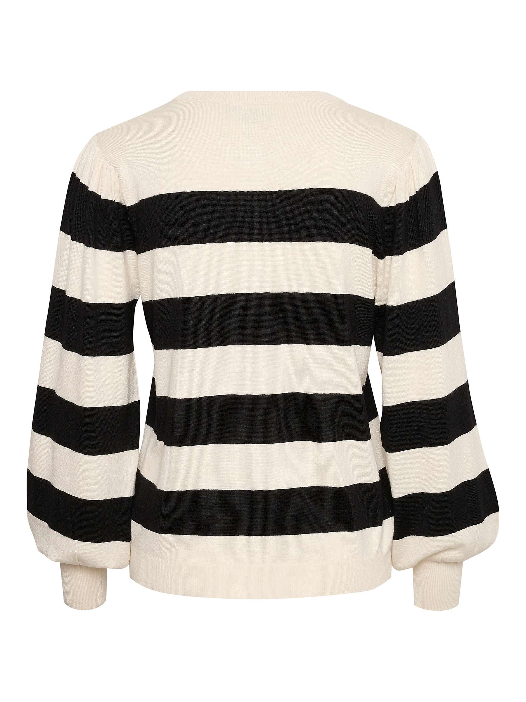 Buy KAFFE Lizza Chunky Stripe Cardigan, Black/Cream Online at johnlewis.com