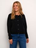 KAFFE Ritt Round Neck Pockets Cardigan, Black Deep