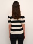 KAFFE Lizza Short Sleeve Striped Knitted Top, Bold Stripe