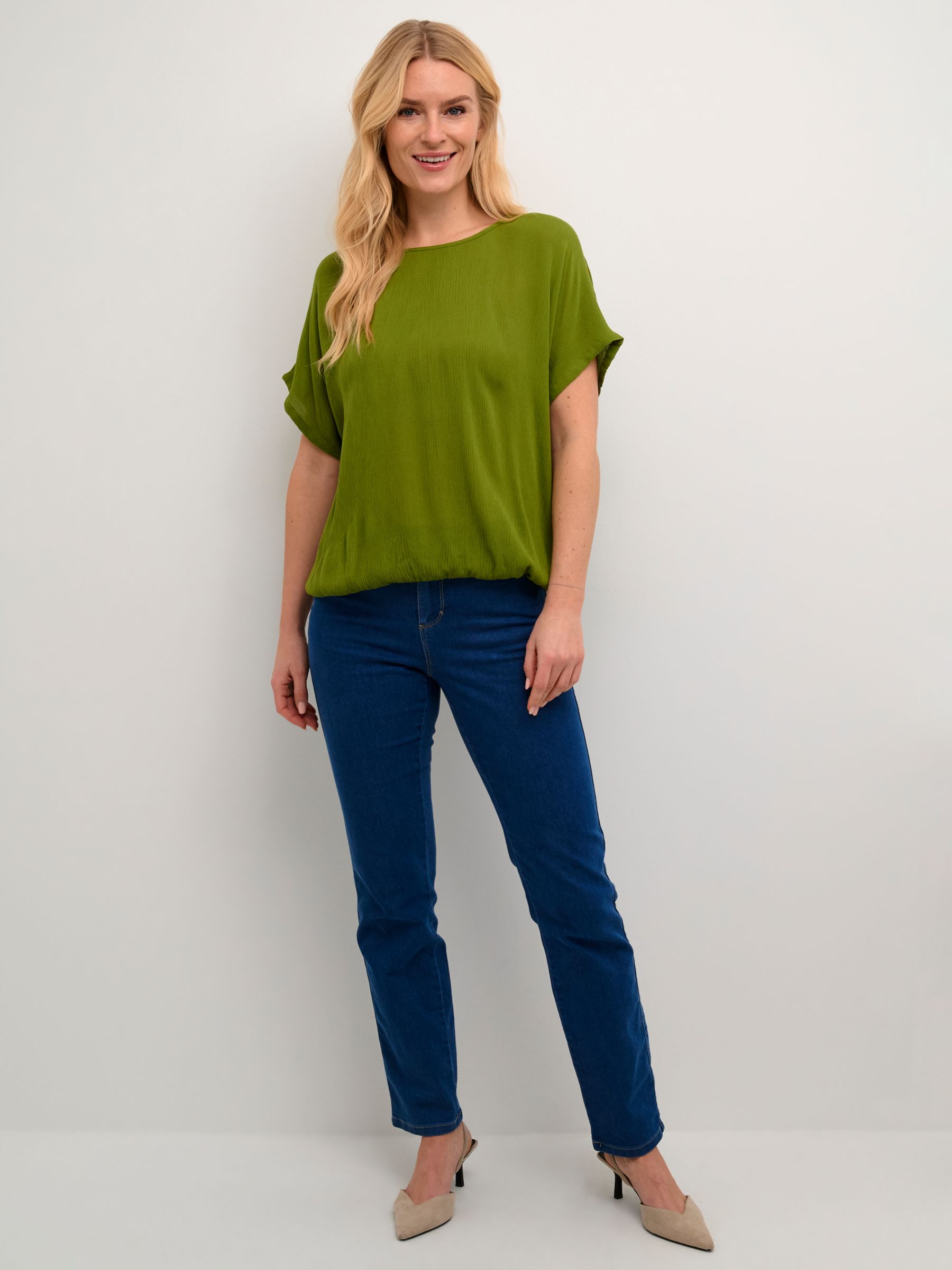 Buy KAFFE Amber Round Neck Short Sleeve Blouse Online at johnlewis.com