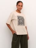 KAFFE Meridith Graphic Oversized T-Shirt, Turtledove