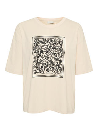 KAFFE Meridith Graphic Oversized T-Shirt, Turtledove