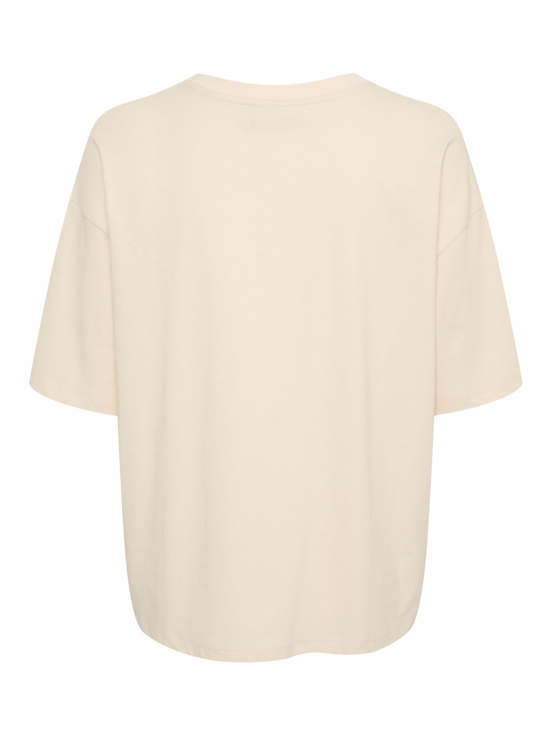 Buy KAFFE Meridith Graphic Oversized T-Shirt, Turtledove Online at johnlewis.com