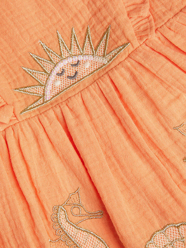 Monsoon Baby Sealife Embroidered Frill Top & Shorts Set, Coral