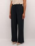 KAFFE Milia Linen Blend Long Trousers, Black Deep