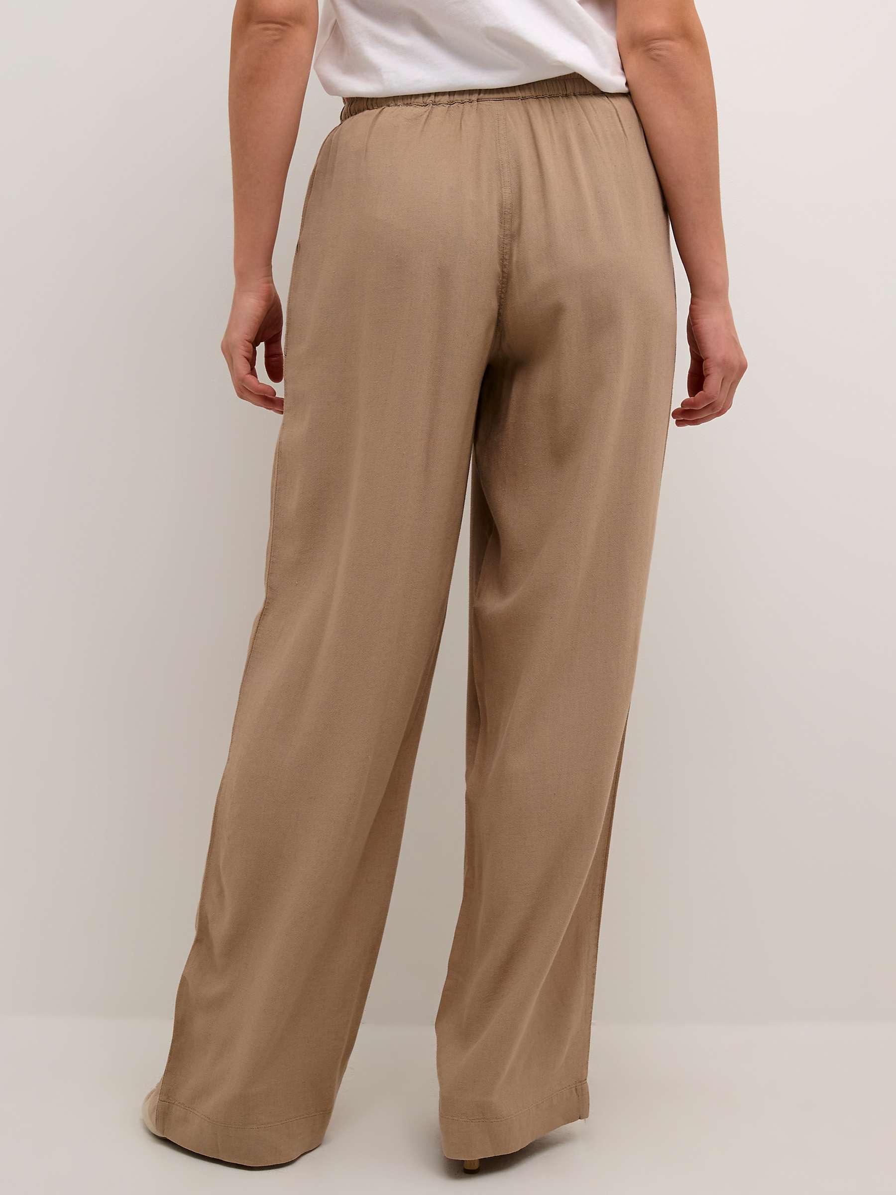 Buy KAFFE Milia Linen Blend Long Trousers, Chinchilla Online at johnlewis.com