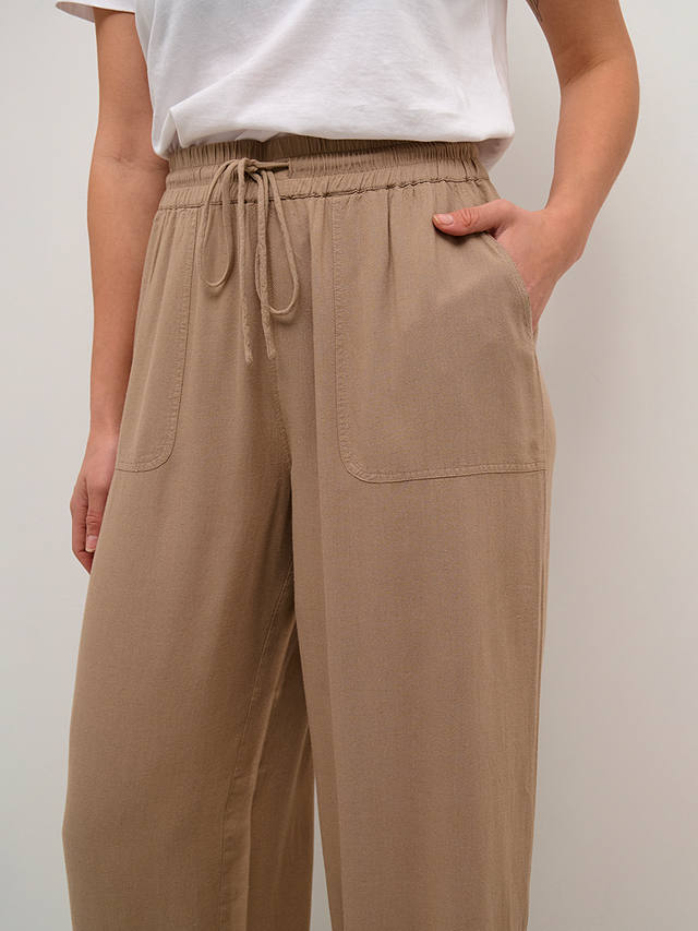 KAFFE Milia Linen Blend Long Trousers, Chinchilla