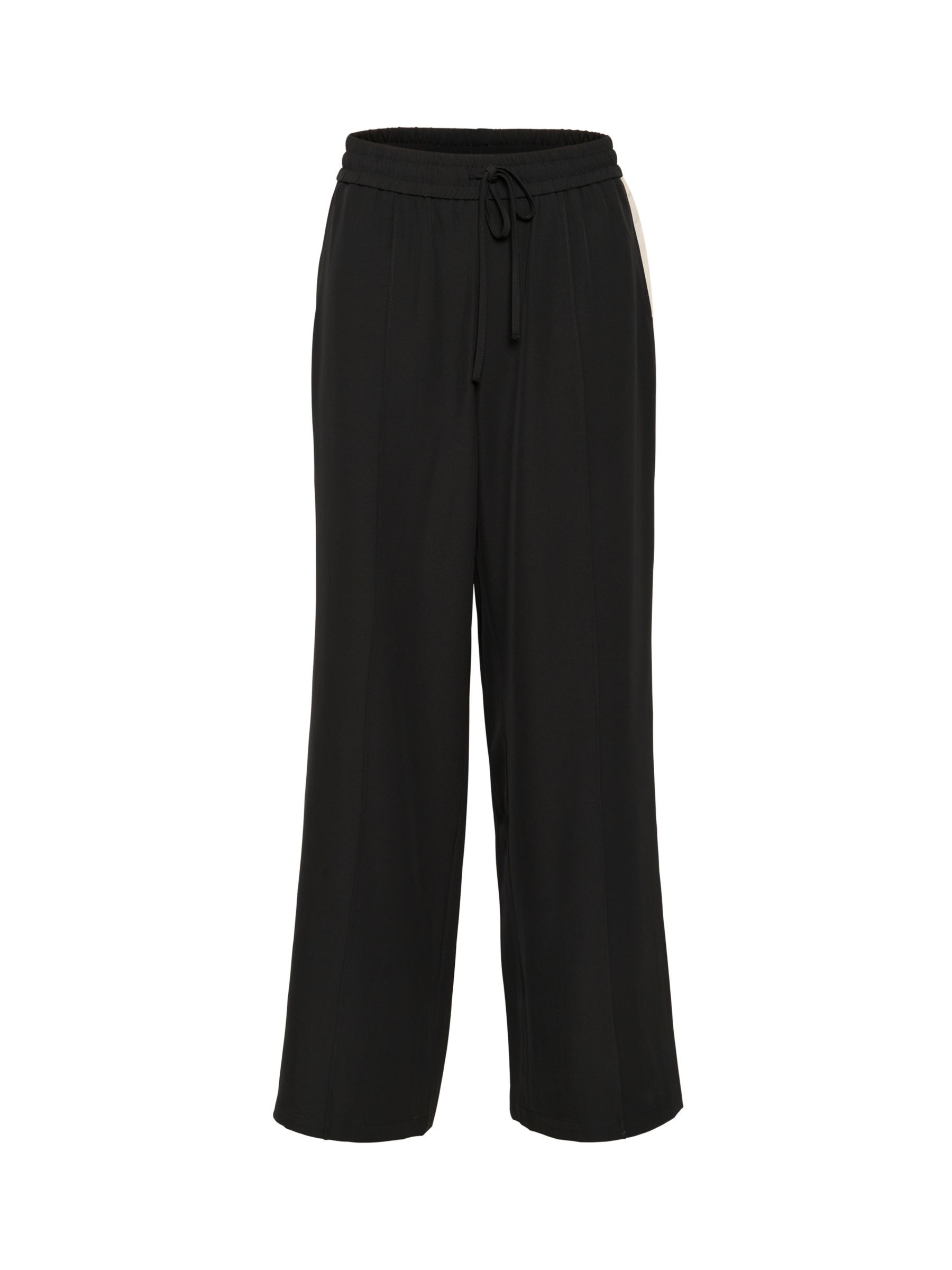 Buy KAFFE Signa High Waisted Striped Trousers, Black Deep Online at johnlewis.com