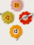 Monsoon Kids' Crochet Flower Hair Clips, Pack of 4, Multi
