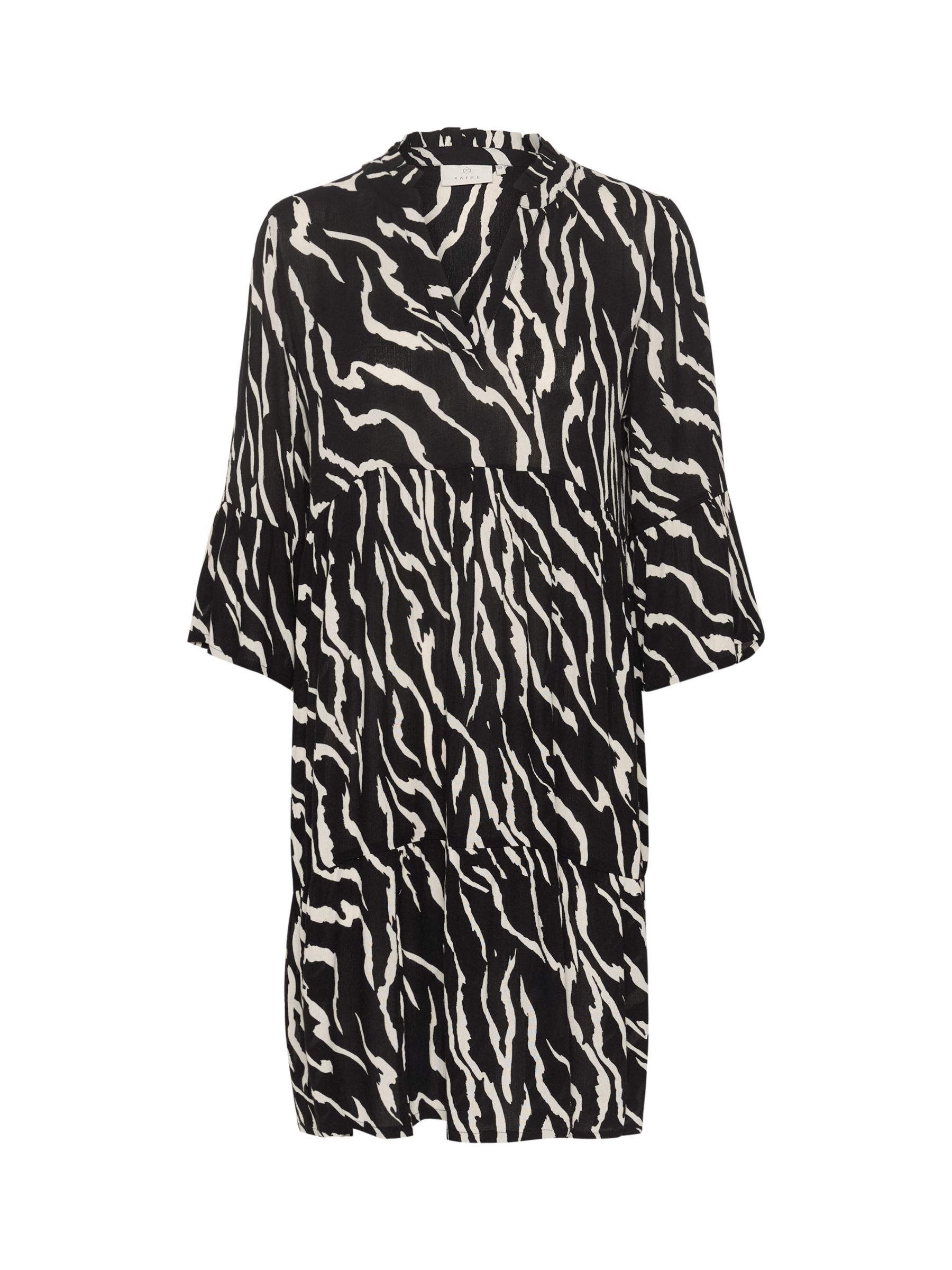 Buy KAFFE Hera Ecovero V-Neck Knee Length Dress, Antique Zebra Online at johnlewis.com