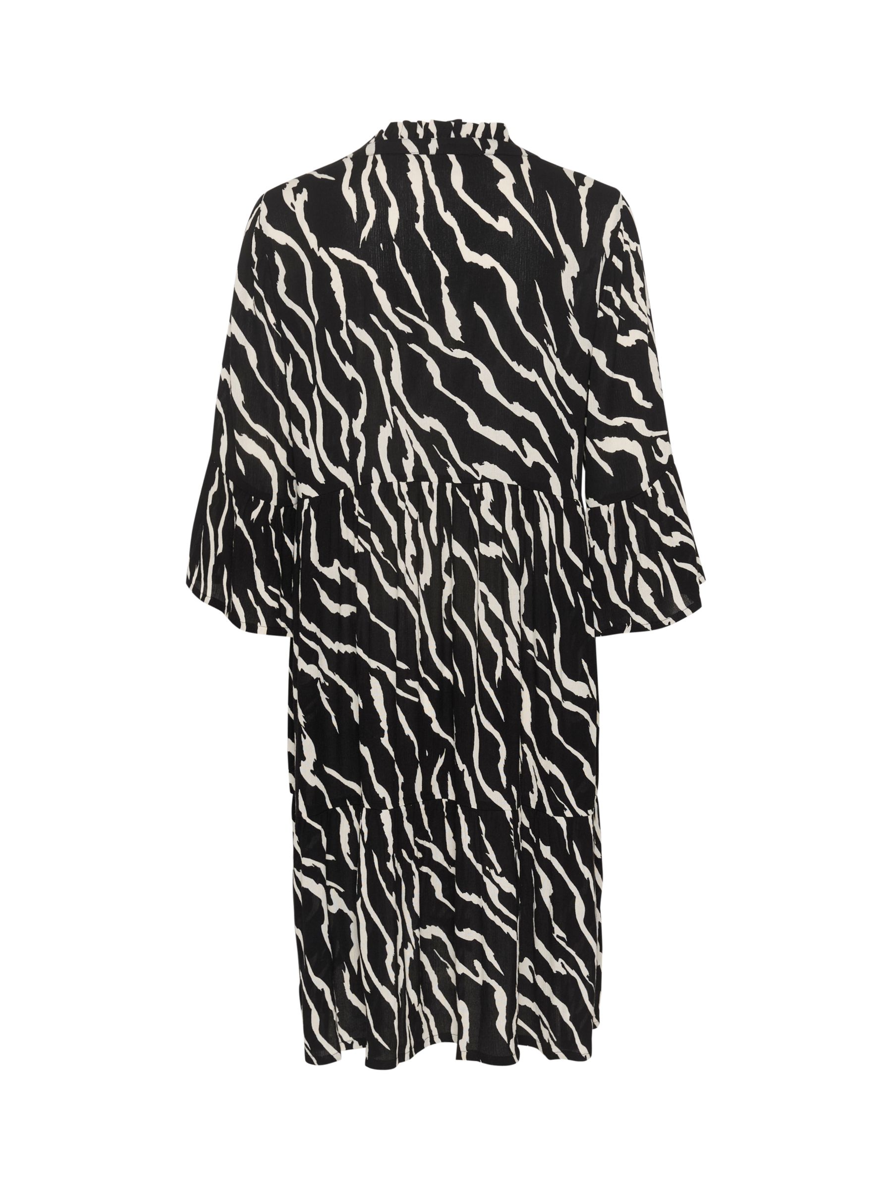 Buy KAFFE Hera Ecovero V-Neck Knee Length Dress, Antique Zebra Online at johnlewis.com