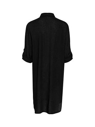 KAFFE Milia Linen Blend Shirt Dress, Black Deep