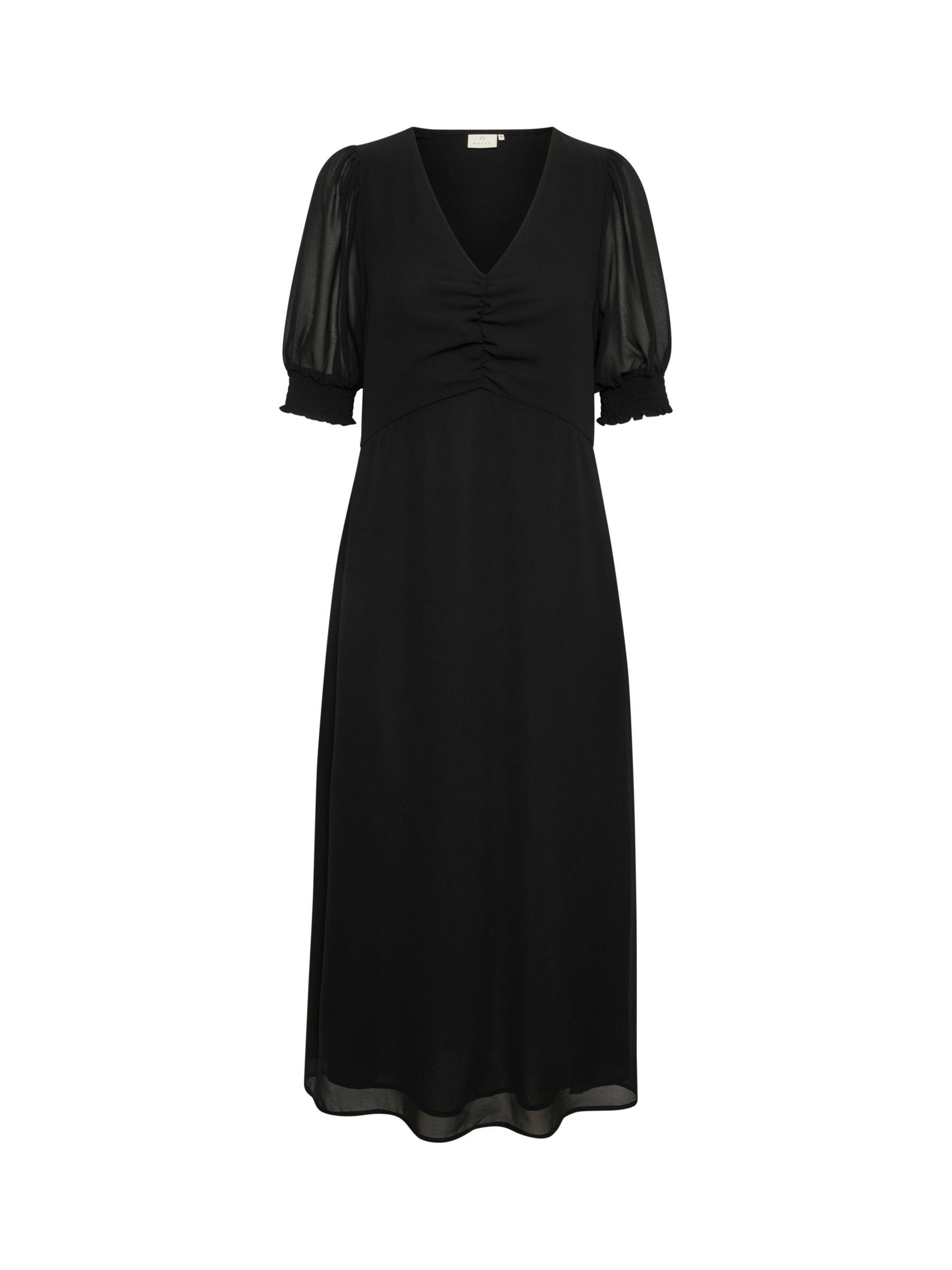 KAFFE Vita V-Neck Half Sleeve Maxi Dress, Black Deep at John Lewis ...