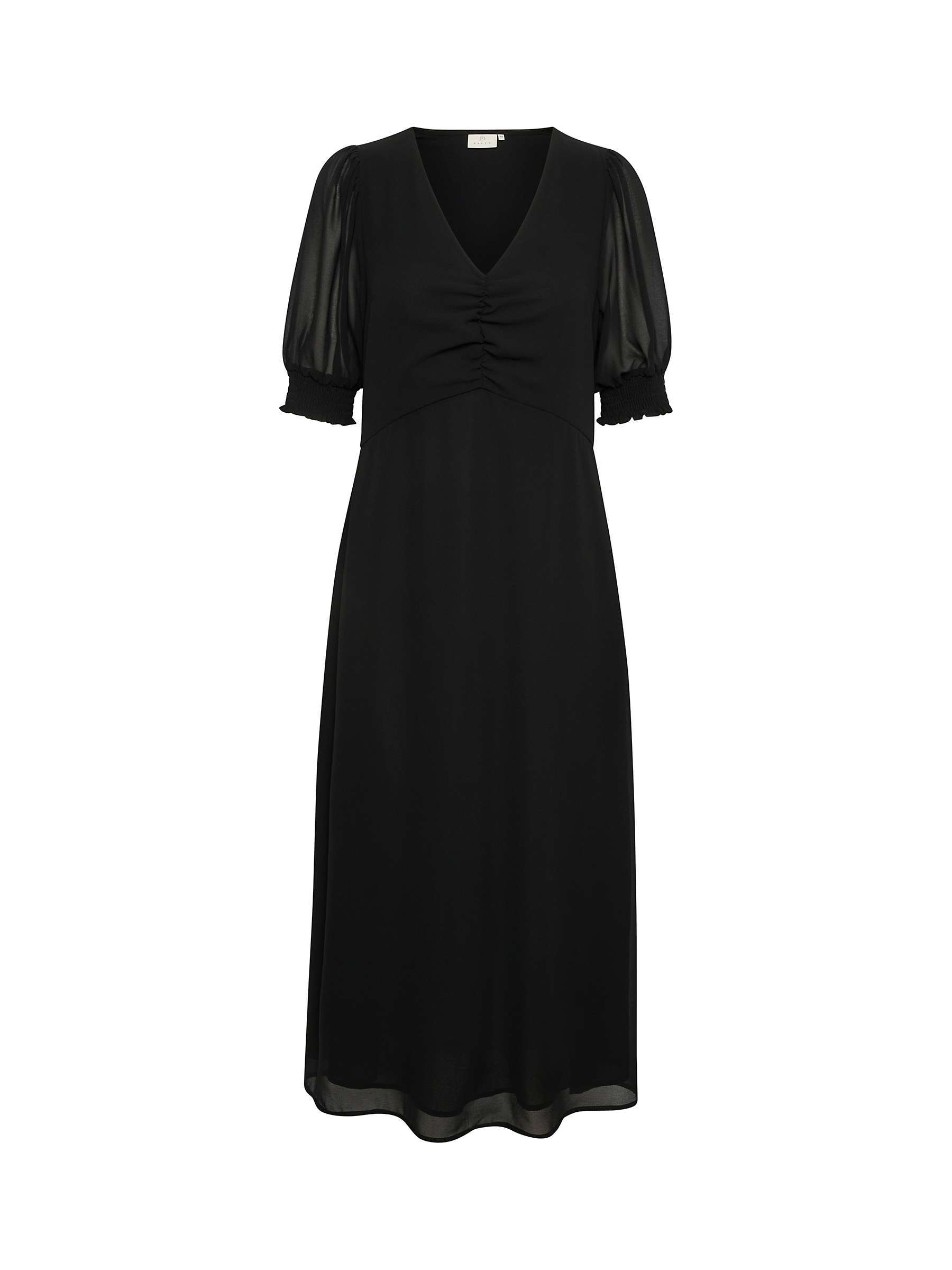 Buy KAFFE Vita V-Neck Half Sleeve Maxi Dress, Black Deep Online at johnlewis.com