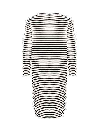 KAFFE Liddy Jersey Striped Knee Length Dress, Chalk/Black Stripe
