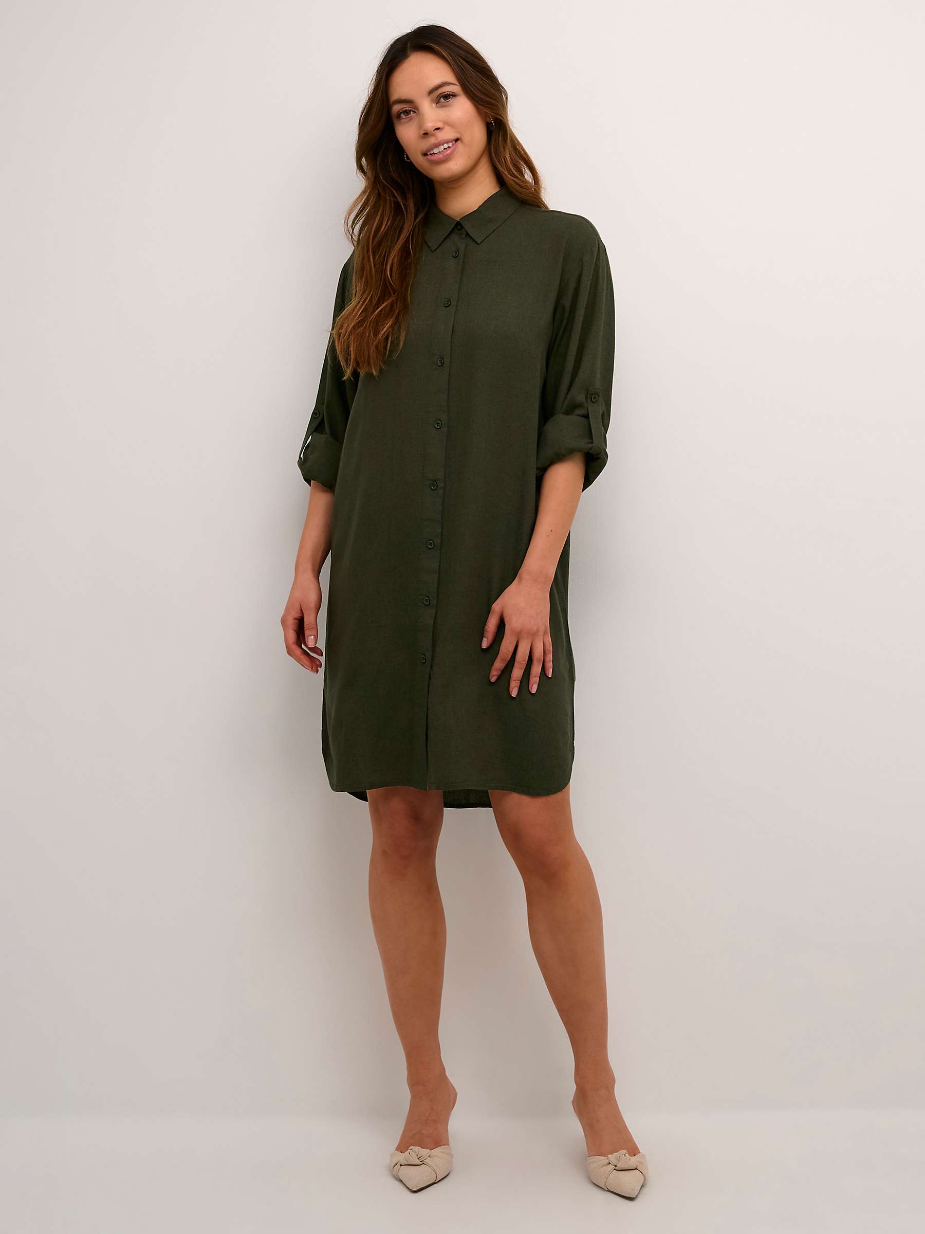 Buy KAFFE Milia Linen Blend Shirt Dress Online at johnlewis.com