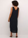 KAFFE Milia Linen Blend Sleeveless Midi Dress, Black Deep