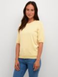 KAFFE Lizza Fine Knit Half Sleeve Top, Mellow Yellow