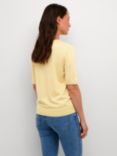 KAFFE Lizza Fine Knit Half Sleeve Top, Mellow Yellow