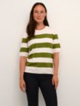 KAFFE Lizza Short Sleeve Striped Knitted Top