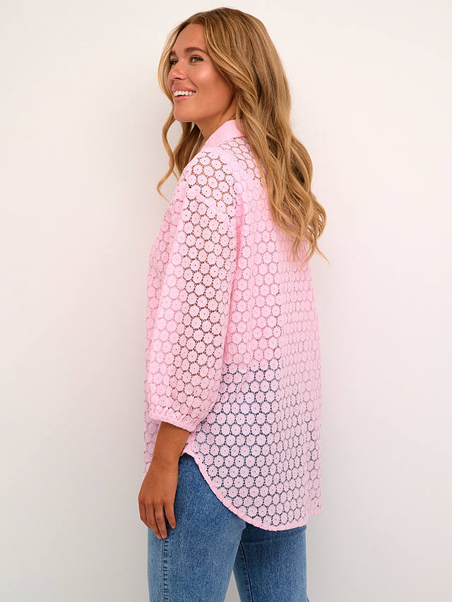KAFFE Loren Lace Shirt, Pink Mist