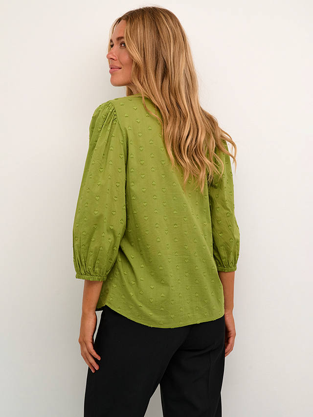 KAFFE Jollia Cotton Blouse, Calla Green