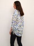 KAFFE Eva Abstract Print Drawstring Sides Shirt, Multi, Multi