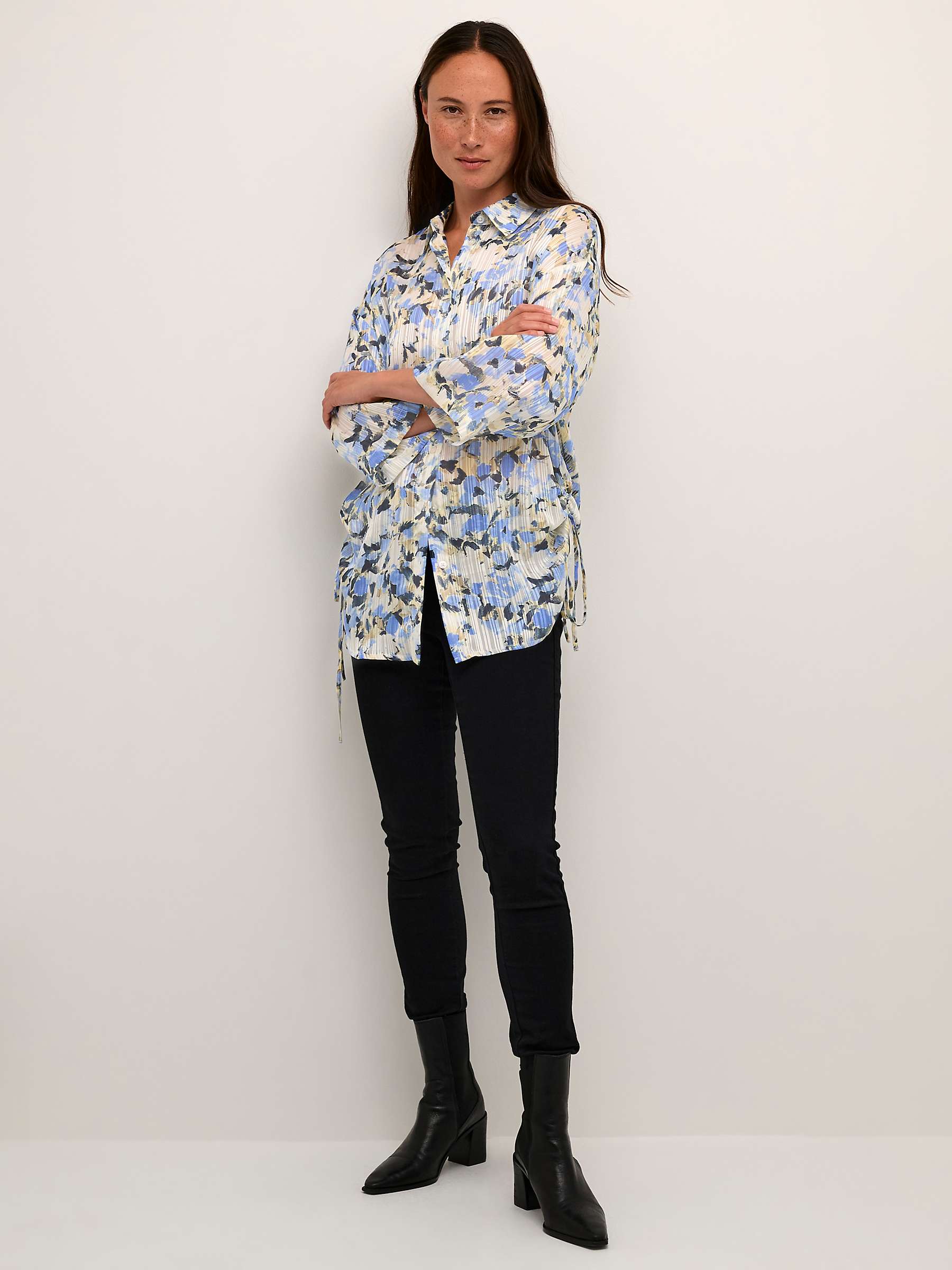 Buy KAFFE Eva Abstract Print Drawstring Sides Shirt, Multi Online at johnlewis.com