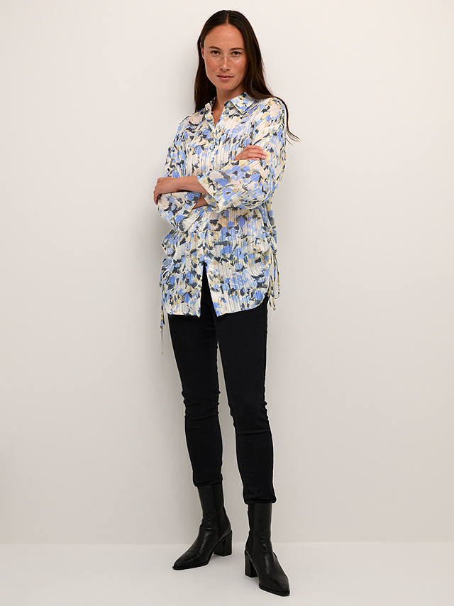 KAFFE Eva Abstract Print Drawstring Sides Shirt, Multi