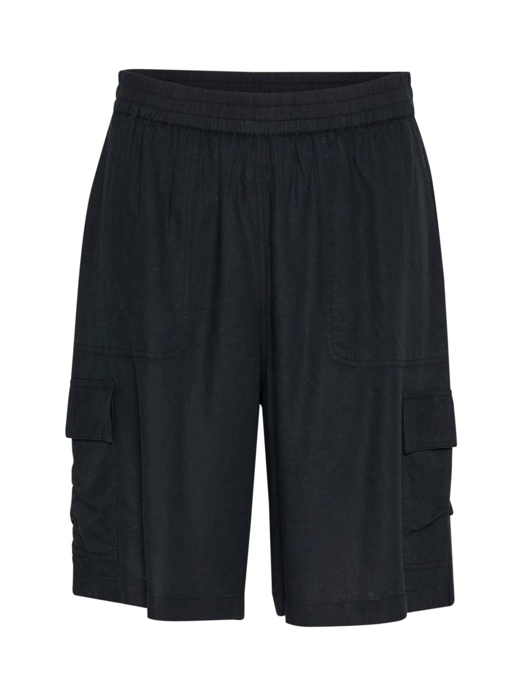 KAFFE Milia Linen Blend Shorts, Black Deep, 10