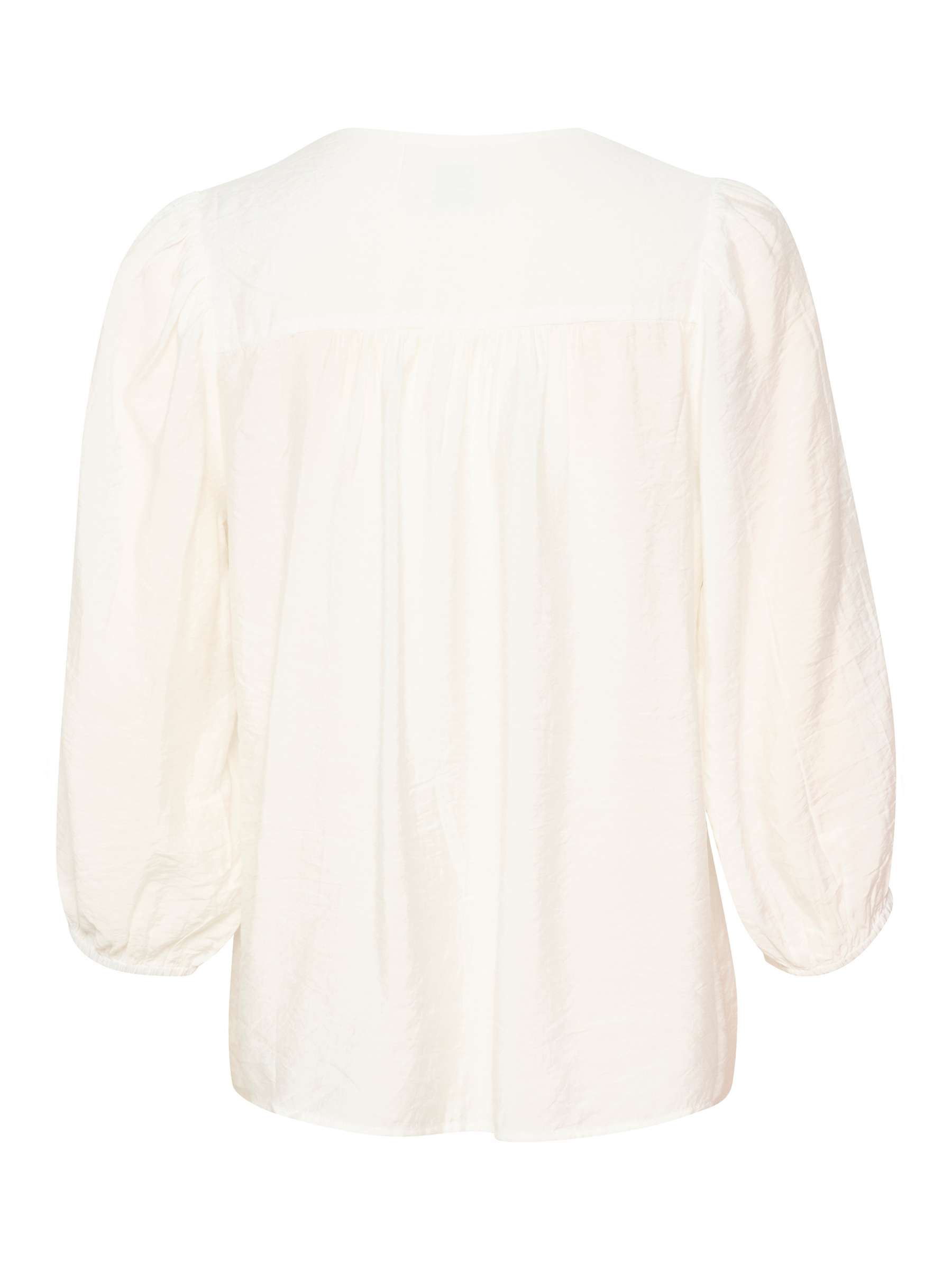Buy KAFFE Sonja Lace 3/4 Sleeve V-Neck Shirt, Chalk Online at johnlewis.com