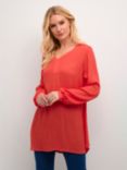 KAFFE Amber Long Sleeve Tunic Top, Cayenne