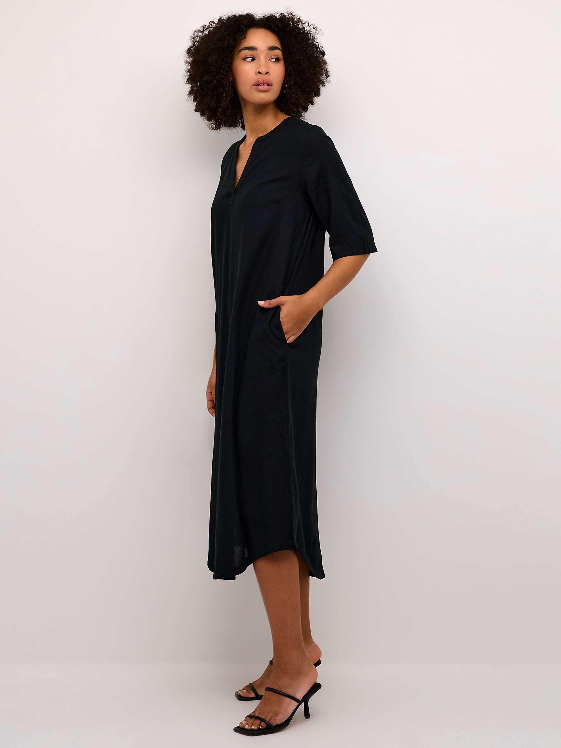 Buy KAFFE Milia Kaftan Linen Blend Midi Dress Online at johnlewis.com