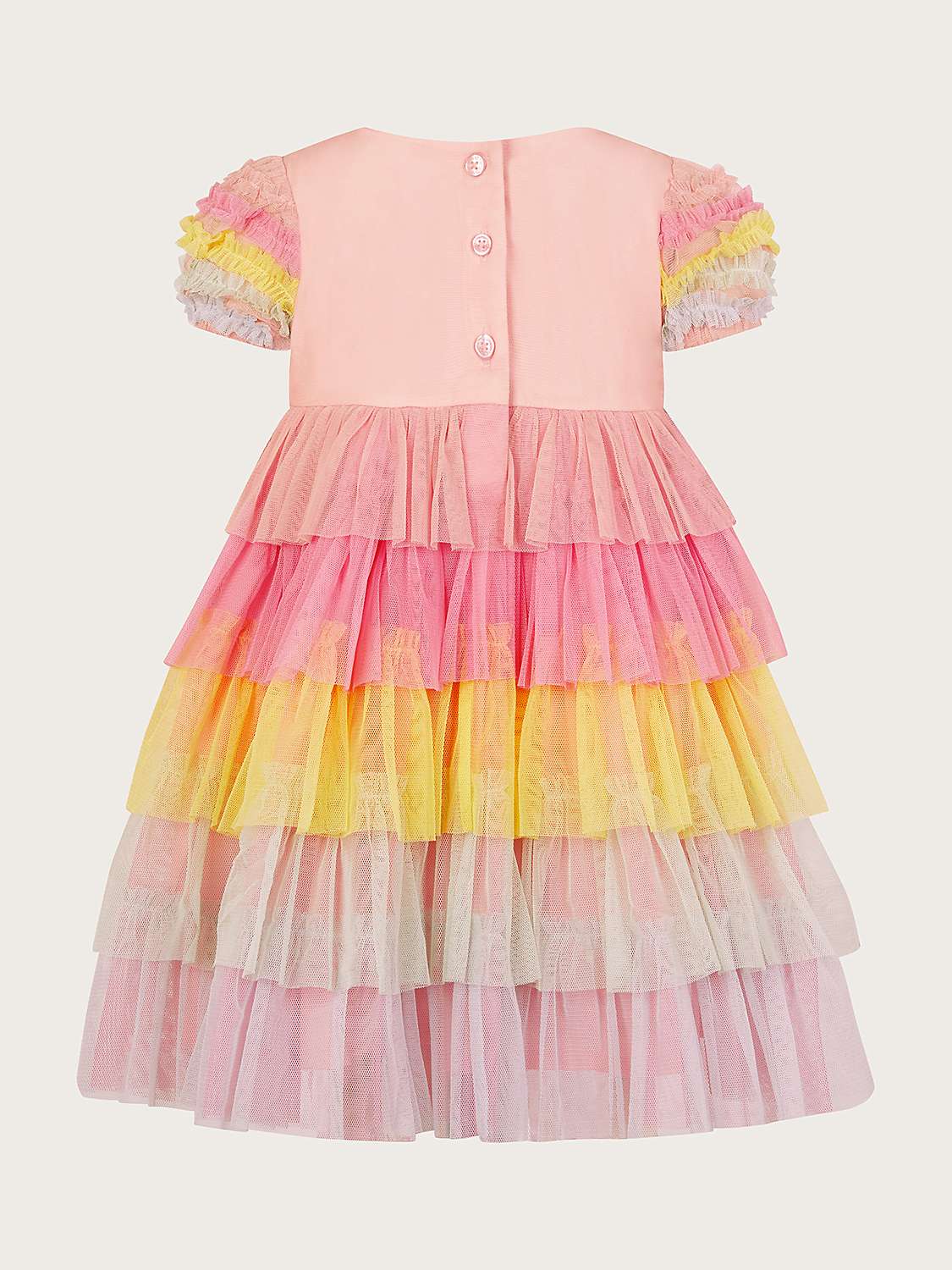 Buy Monsoon Baby Floral Embroidered Colourblock Tulle Tiered Occasion Dress, Multi Online at johnlewis.com