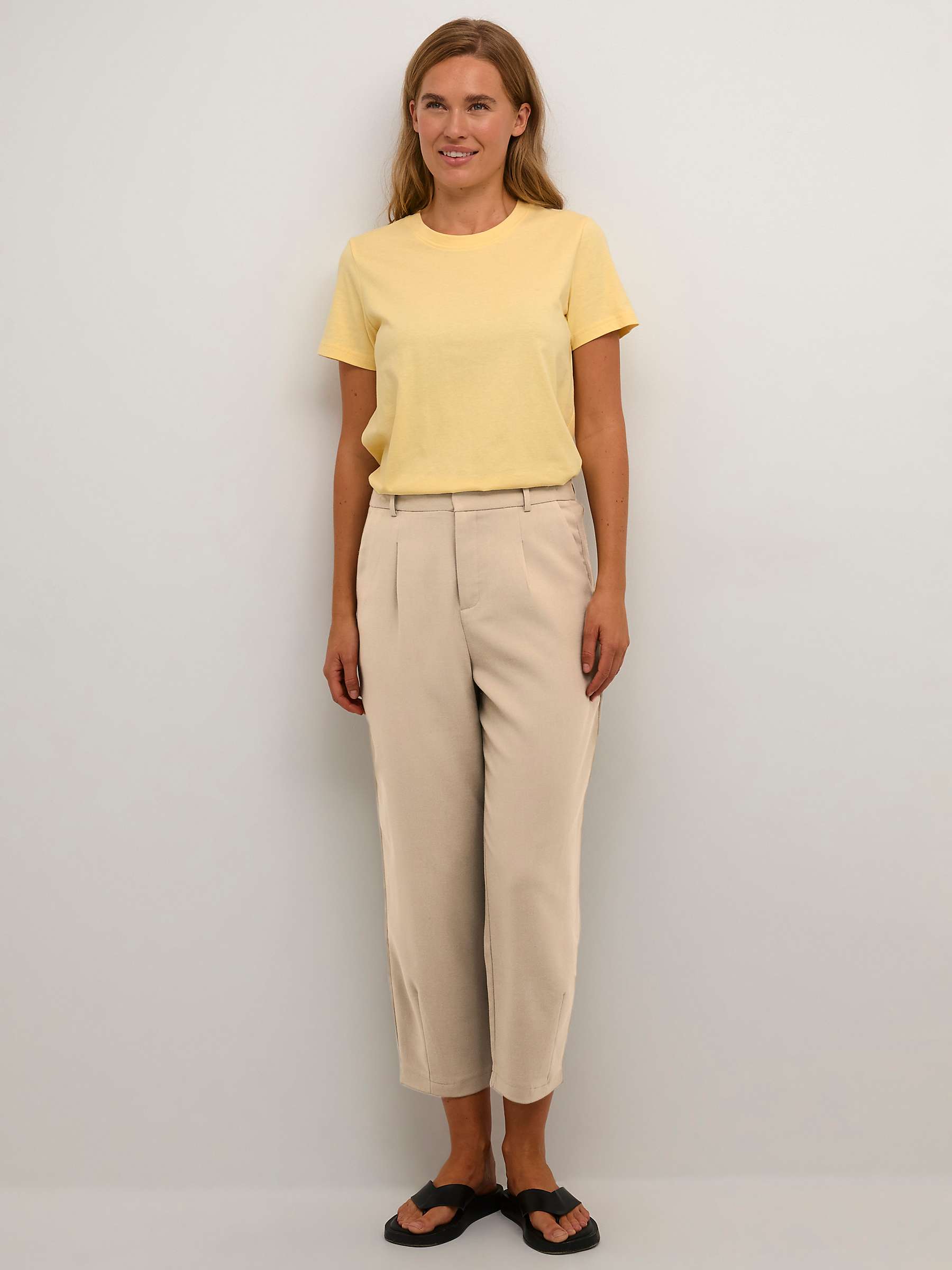 Buy KAFFE Merle Cropped Leg Suit Trousers, Chinchilla Online at johnlewis.com