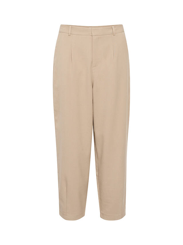 KAFFE Merle Cropped Leg Suit Trousers, Chinchilla