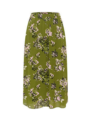 KAFFE Vita High Waisted A-Line Fit Skirt, Flower Print