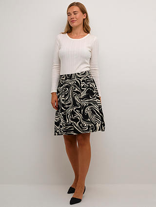 KAFFE Carmen Ecovero Mini Skirt, Black/White