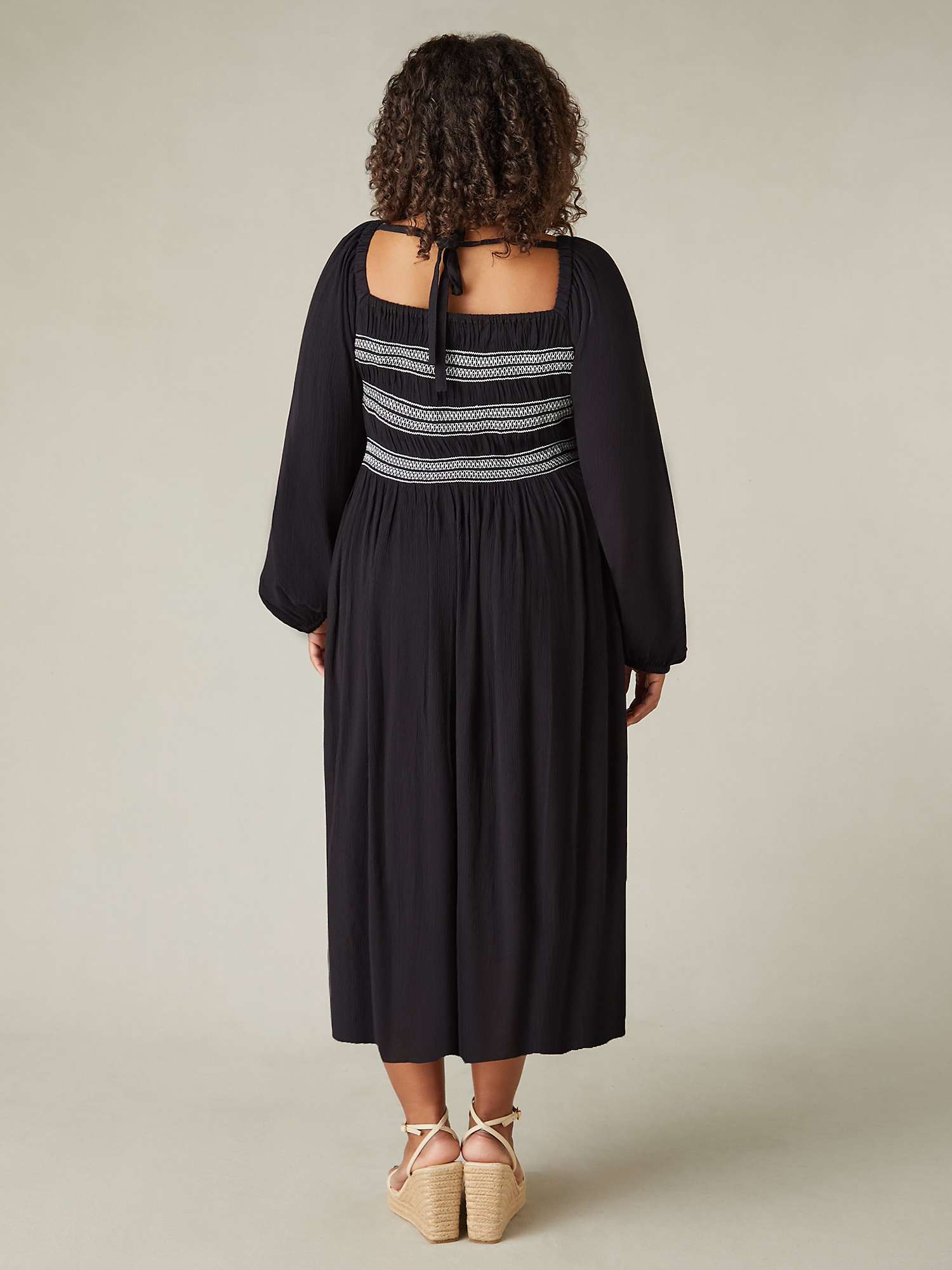 Buy Live Unlimited Curve Smock Midi Dress, Black Online at johnlewis.com