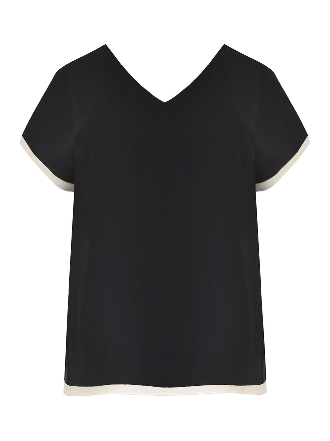 Buy Live Unlimited Curve Layered Sleeve T-Shirt, Black/Stone Online at johnlewis.com