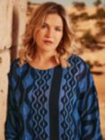 Live Unlimited Curve Ikat Layered Top, Blue, Blue