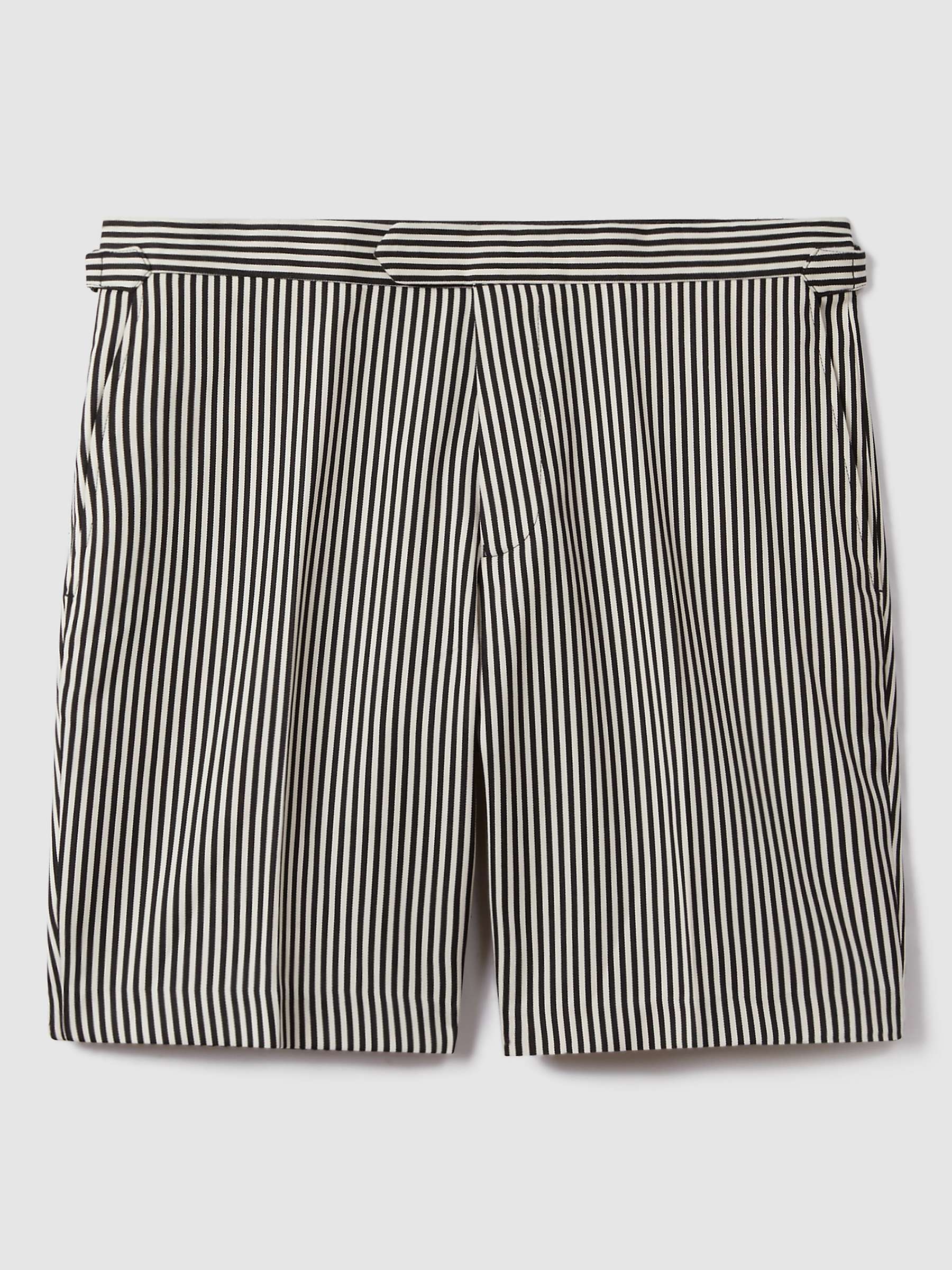 Buy Reiss Stream Stripe Shorts, Black/White Online at johnlewis.com