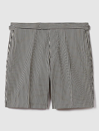 Reiss Stream Stripe Shorts, Black/White