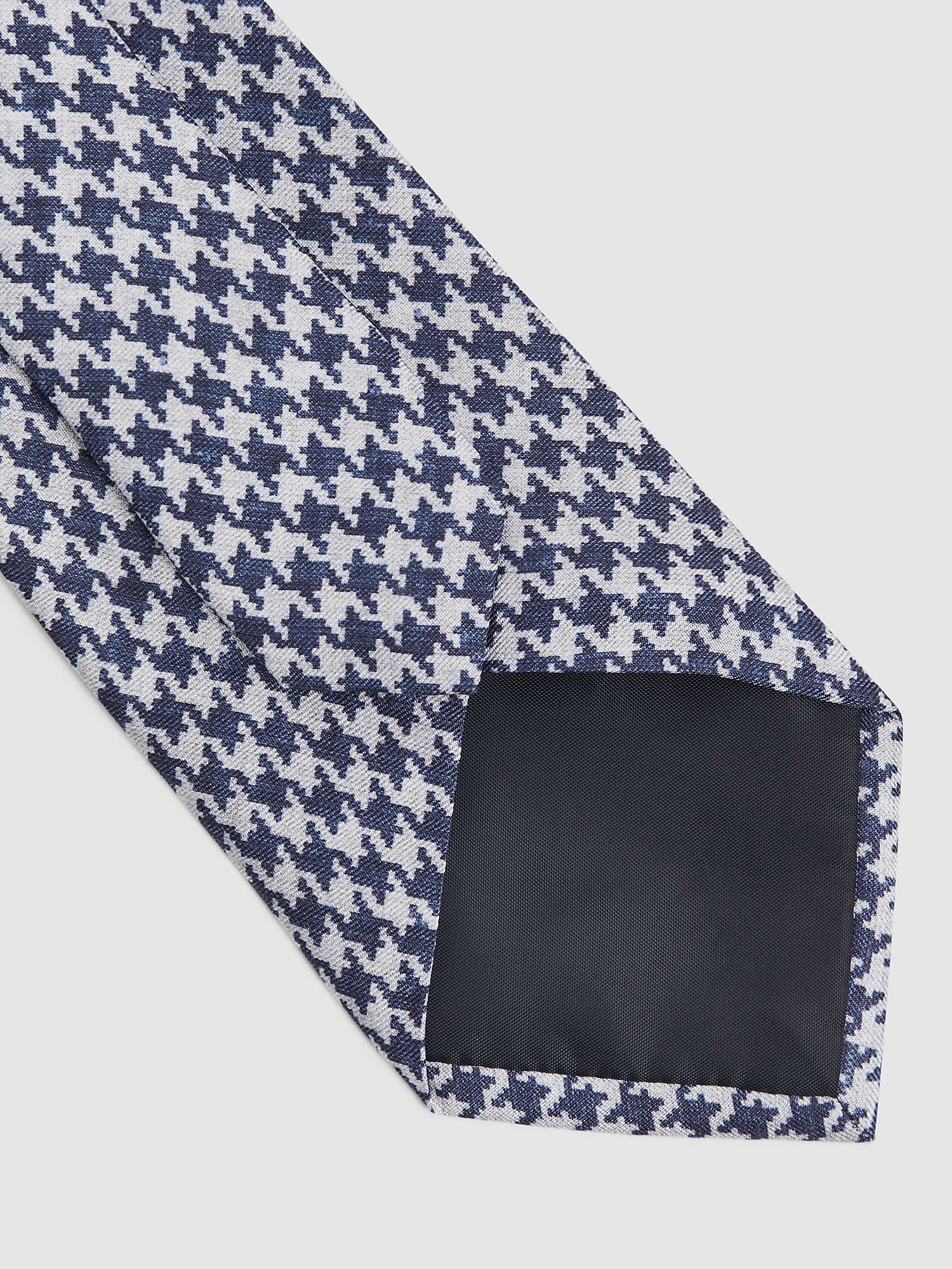 Buy Reiss Gesu Dogtooth Print Silk Tie, Blue/White Online at johnlewis.com