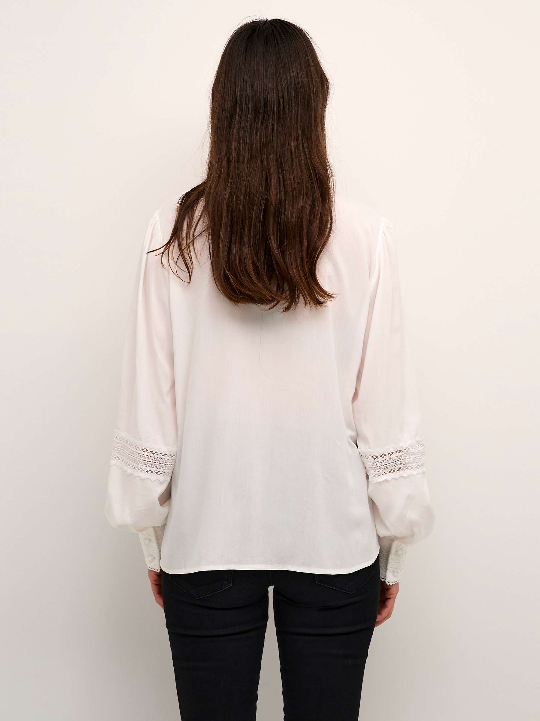 Buy KAFFE Mille Lace Details Regular Fit Shirt, Chalk Online at johnlewis.com