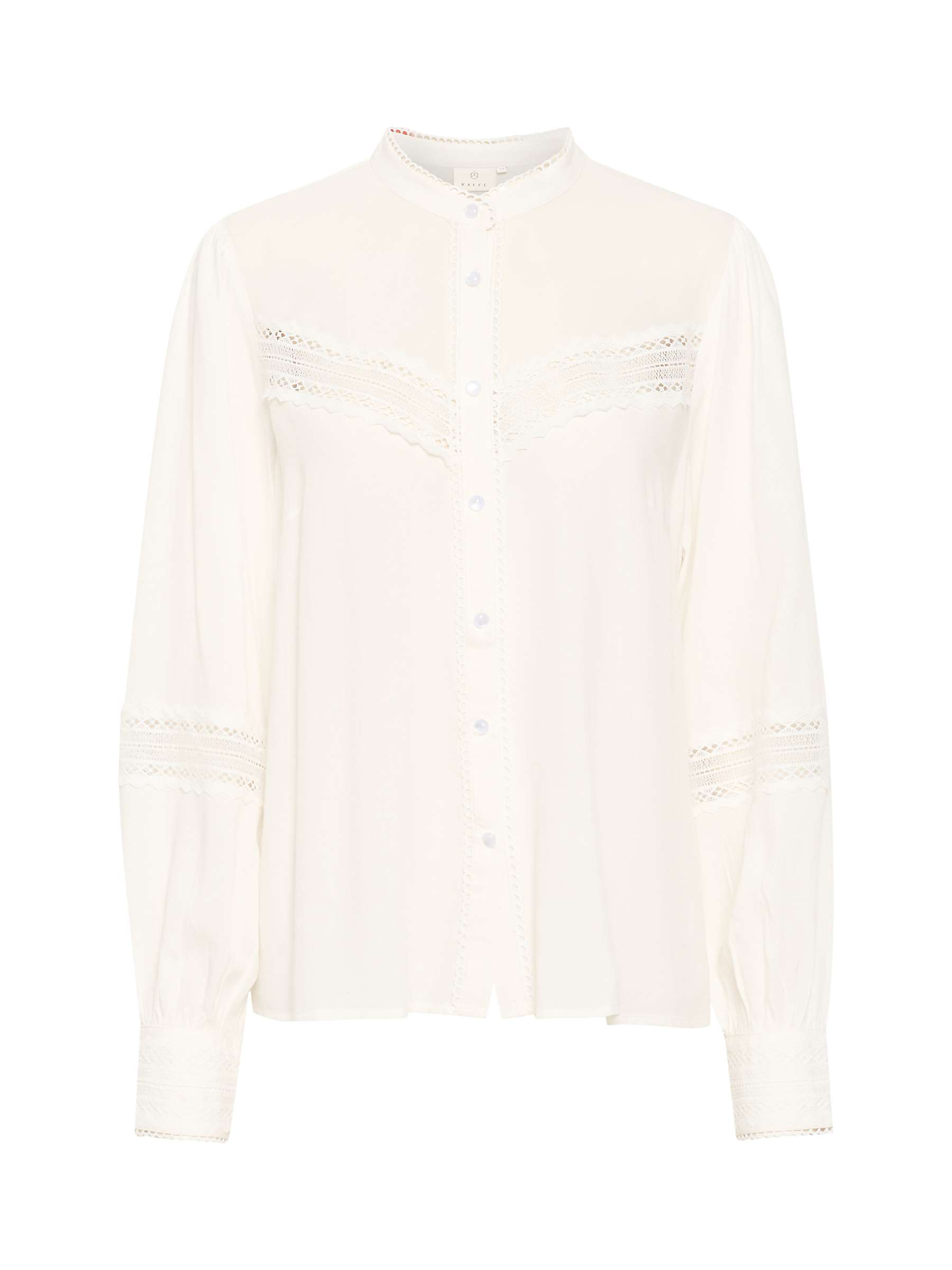 Buy KAFFE Mille Lace Details Regular Fit Shirt, Chalk Online at johnlewis.com